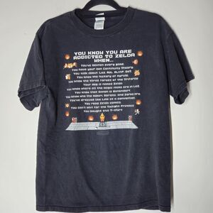 Vintage Zelda Shirt M Black Y2K Video Game Promo Ocarina Of Time Nintendo Art